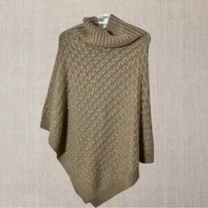 Cozy Cable Knit Cowl Neck Sweater - Tan
